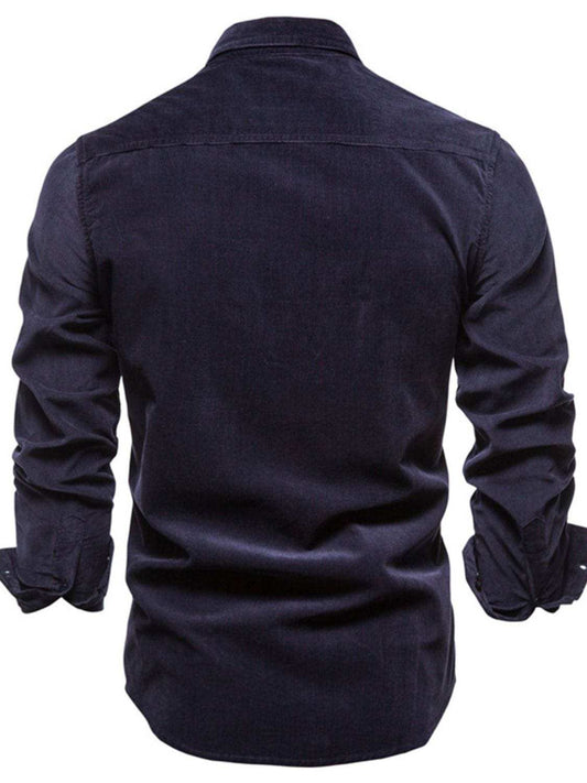 Men's Full Size Button Down Collared Neck Shirt Plus Size - Trendsi - Flyclothing LLC