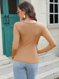 Round Neck Long Sleeve T-Shirt - Trendsi - Flyclothing LLC