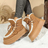 Sherpa Lined Platform Snow Boots - Trendsi - Flyclothing LLC