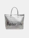 BETTER LIFE PU Leather Tote Bag - Trendsi - Flyclothing LLC