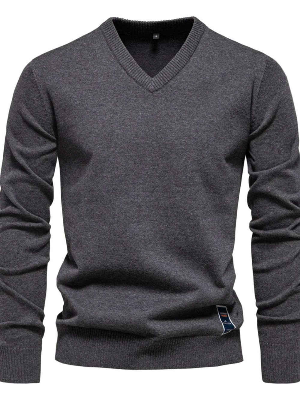 Men's Ribbed Hem V-Neck Long Sleeve Sweater - Trendsi - Flyclothing LLC