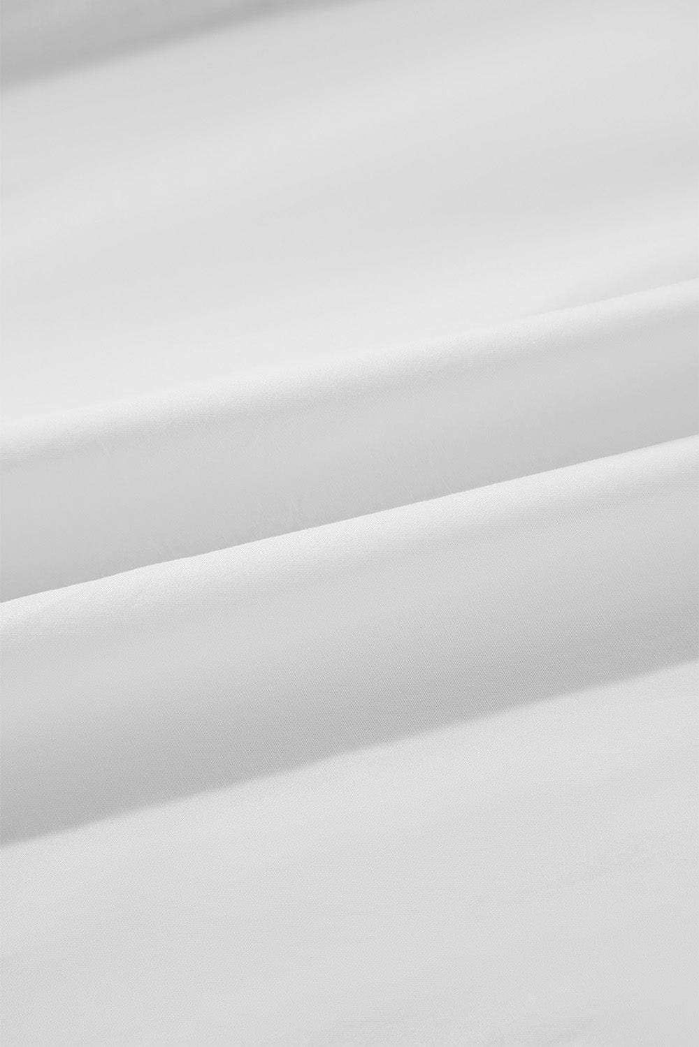 Ribbon Bowtie Collared Neck Flounce Sleeve Shirt - Trendsi - Flyclothing LLC