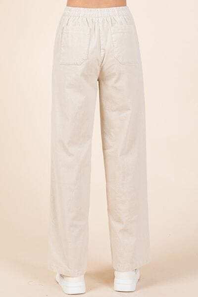 Mittoshop Corduroy Back Elastic Waist Pants - Trendsi - Flyclothing LLC