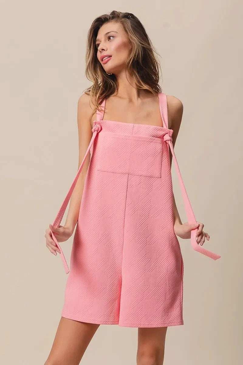 BiBi Texured Jacquard Romper with Side Pockets - Trendsi - Flyclothing LLC