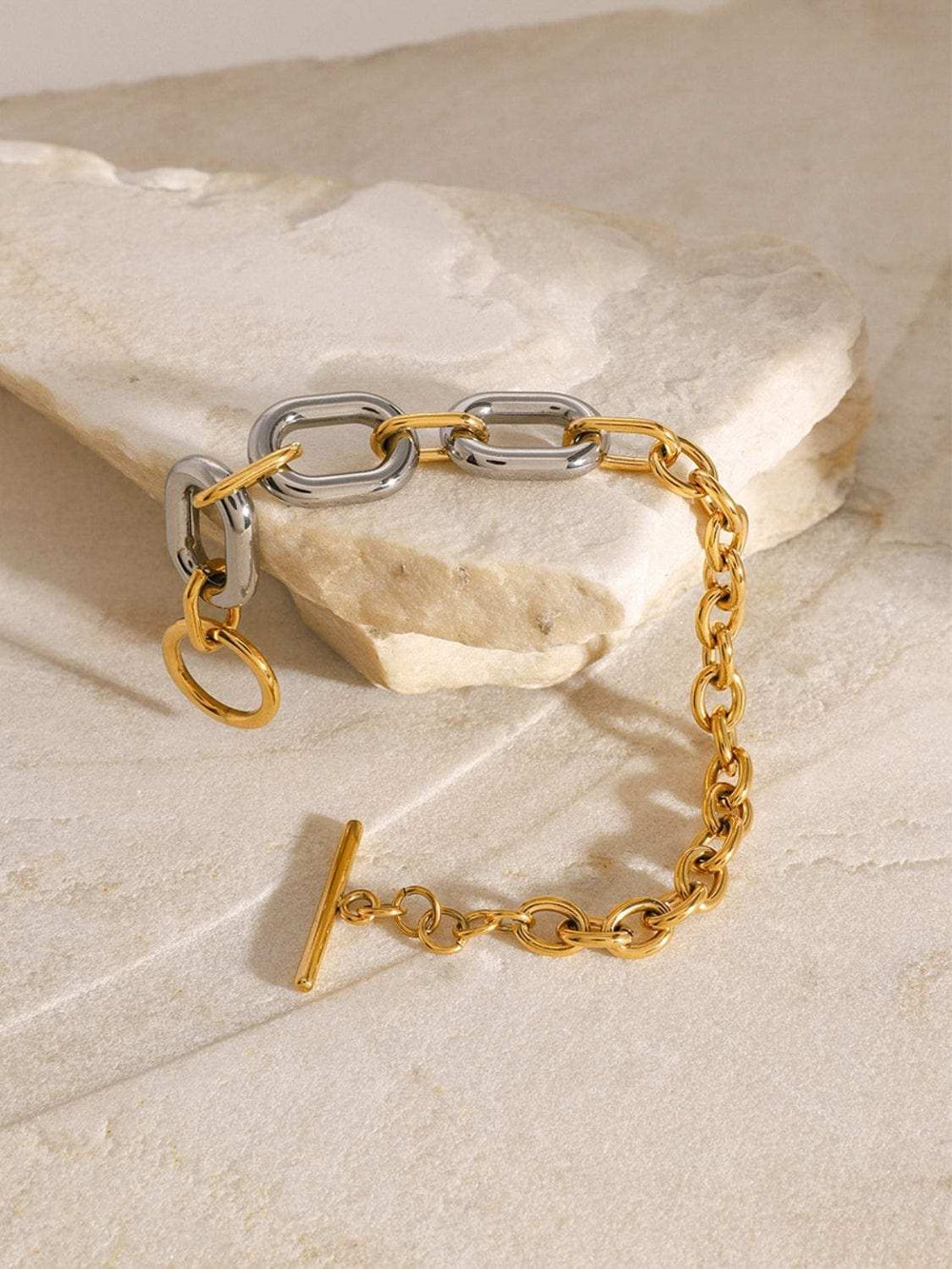 18K Gold-Plated Stainless Steel Chain Bracelet - Trendsi - Flyclothing LLC
