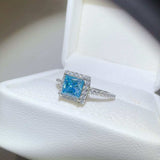 2 Carat Moissanite 925 Sterling Silver Square Shape Ring - Trendsi - Flyclothing LLC
