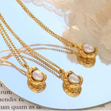 18K Gold-Plated Pearl Pendant Necklace - Trendsi - Flyclothing LLC