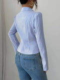 Striped Button-Up Long Sleeve Shirt - Trendsi - Flyclothing LLC