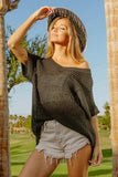 BiBi V-Neck Short Sleeve Knit Top - Trendsi - Flyclothing LLC