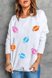 Football Round Neck Long Sleeve Sweatshirt - Trendsi - Flyclothing LLC