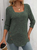 Square Neck Long Sleeve T-Shirt - Trendsi - Flyclothing LLC