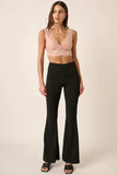 Mittoshop Crepe Knit Elastic Waist Flare Leg Pants - Trendsi - Flyclothing LLC