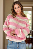 Striped Boat Neck Long Sleeve Sweater - Trendsi - Flyclothing LLC