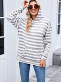 Striped Dropped Shoulder Hoodie - Trendsi - Flyclothing LLC