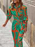 Printed Collared Neck Shirt Dress - Trendsi - Flyclothing LLC