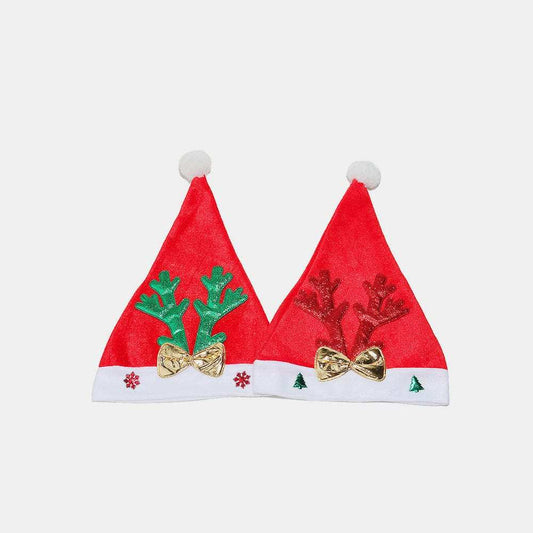 2 Piece Antler Christmas Hat with pompom - Trendsi - Flyclothing LLC