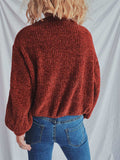 Round Neck Dropped Shoulder Long Sleeve Sweater - Trendsi - Flyclothing LLC