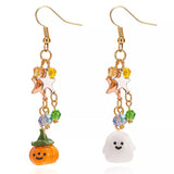 Halloween Asymmetrical Pumpkin Ghost Earrings - Trendsi - Flyclothing LLC