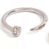 Stainless Steel Zircon Open Ring - Trendsi - Flyclothing LLC