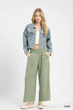 Umgee Frayed Hem Wide Leg Pants - Trendsi - Flyclothing LLC