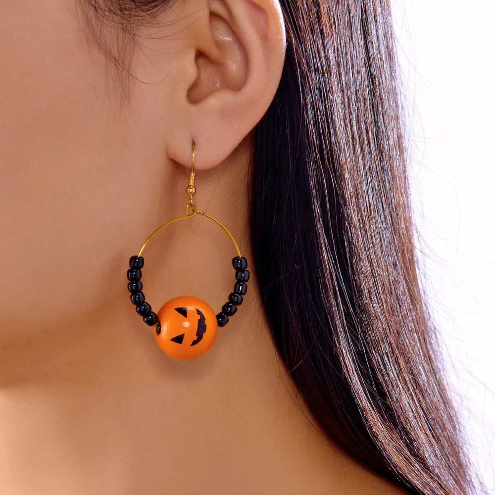 18K Gold-Plated Halloween Bead Earrings - Trendsi - Flyclothing LLC