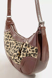 Fame Leopard Print Half Moon Shoulder Bag - Trendsi - Flyclothing LLC
