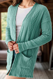 Textured Open Front Cover Up with Pockets - Trendsi - Flyclothing LLC
