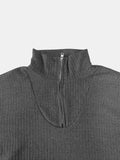 Full Size Quarter Zip Long Sleeve Top - Trendsi - Flyclothing LLC