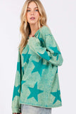 SAGE + FIG Mineral Wash Star Pattern T-Shirt - Trendsi - Flyclothing LLC