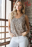 Heimish Full Size Front Button Animal Print Sleeveless Top Plus Size - Trendsi - Flyclothing LLC