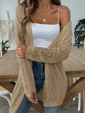 Openwork Open Front Long Sleeve Cardigan - Trendsi - Flyclothing LLC