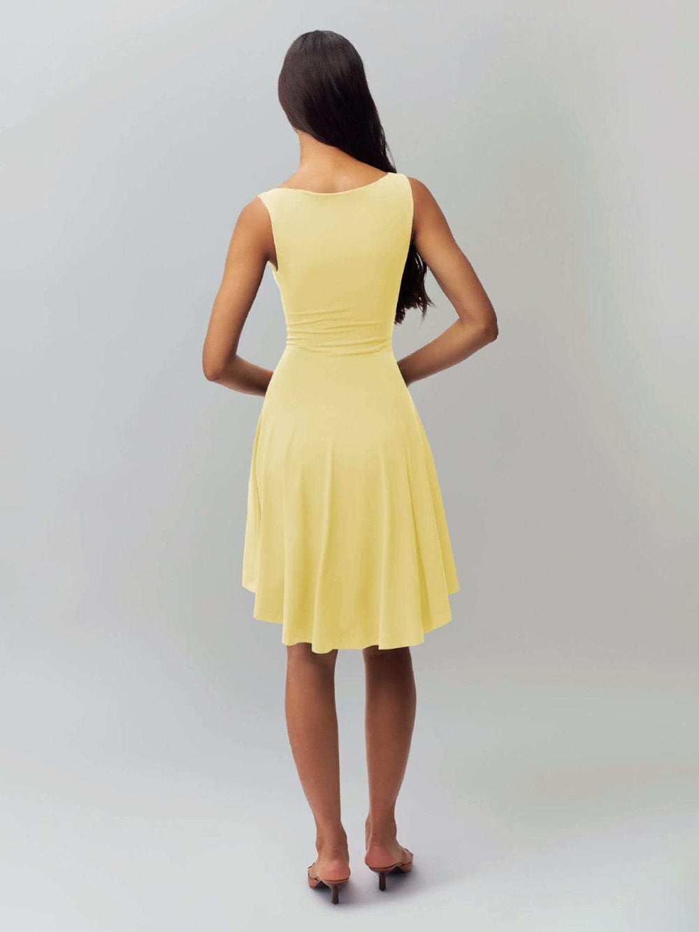 High-Low Round Neck Sleeveless Dress - Trendsi - Flyclothing LLC