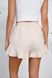 Full Size Drawstring Ruffle Hem Shorts - Trendsi - Flyclothing LLC