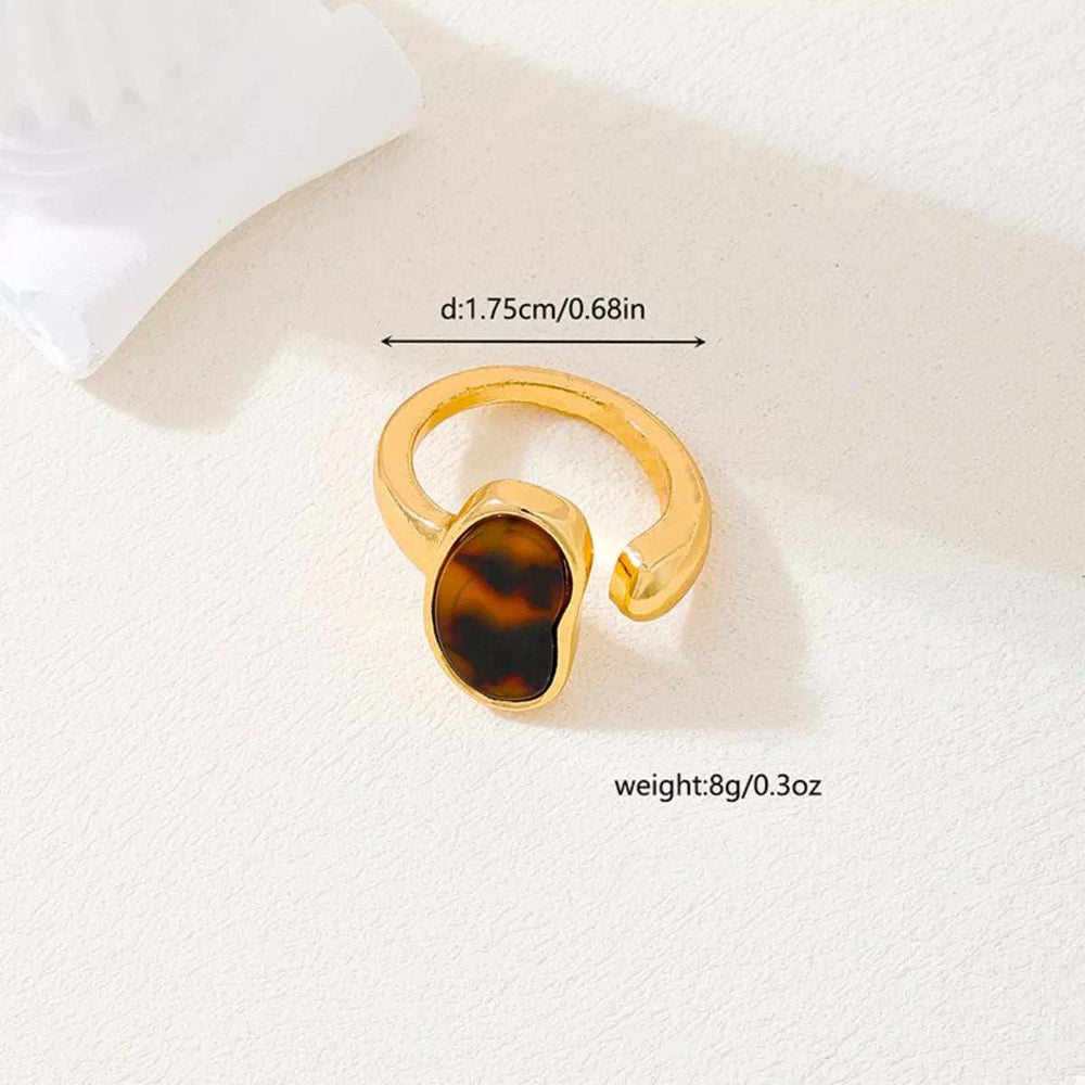 18K Gold-Plated Oval Open Ring - Trendsi - Flyclothing LLC