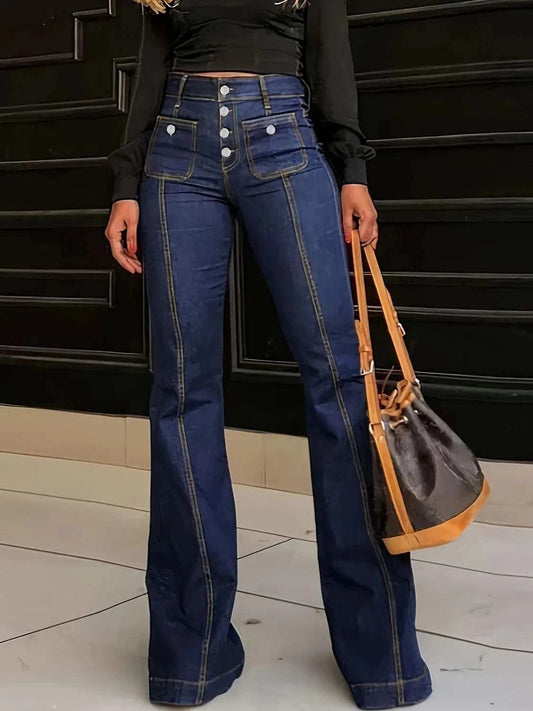 Flare Jeans with Pockets - Trendsi - Flyclothing LLC