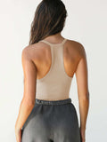 Ribbed V-Neck Halter Tank Top - Trendsi - Flyclothing LLC