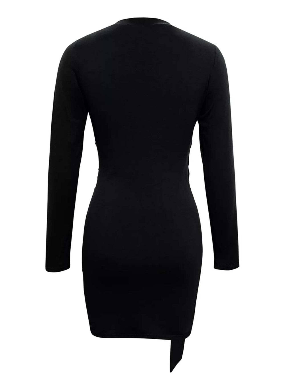 Round Neck Long Sleeve Bodycon Dress - Trendsi - Flyclothing LLC