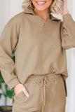 Textured Collared Neck Top and Wide Leg Pants Set - Trendsi - Flyclothing LLC