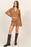 HYFVE Cropped Button-Down Blazer - Trendsi - Flyclothing LLC