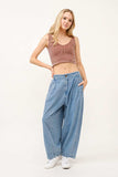 And The Why Elastic Back Pleated Baggy Jeans - Trendsi - Flyclothing LLC
