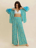 Open Front Printed Top and Pants Set - Trendsi - Flyclothing LLC