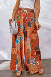 Full Size Drawstring Printed Wide Leg Pants - Trendsi - Flyclothing LLC