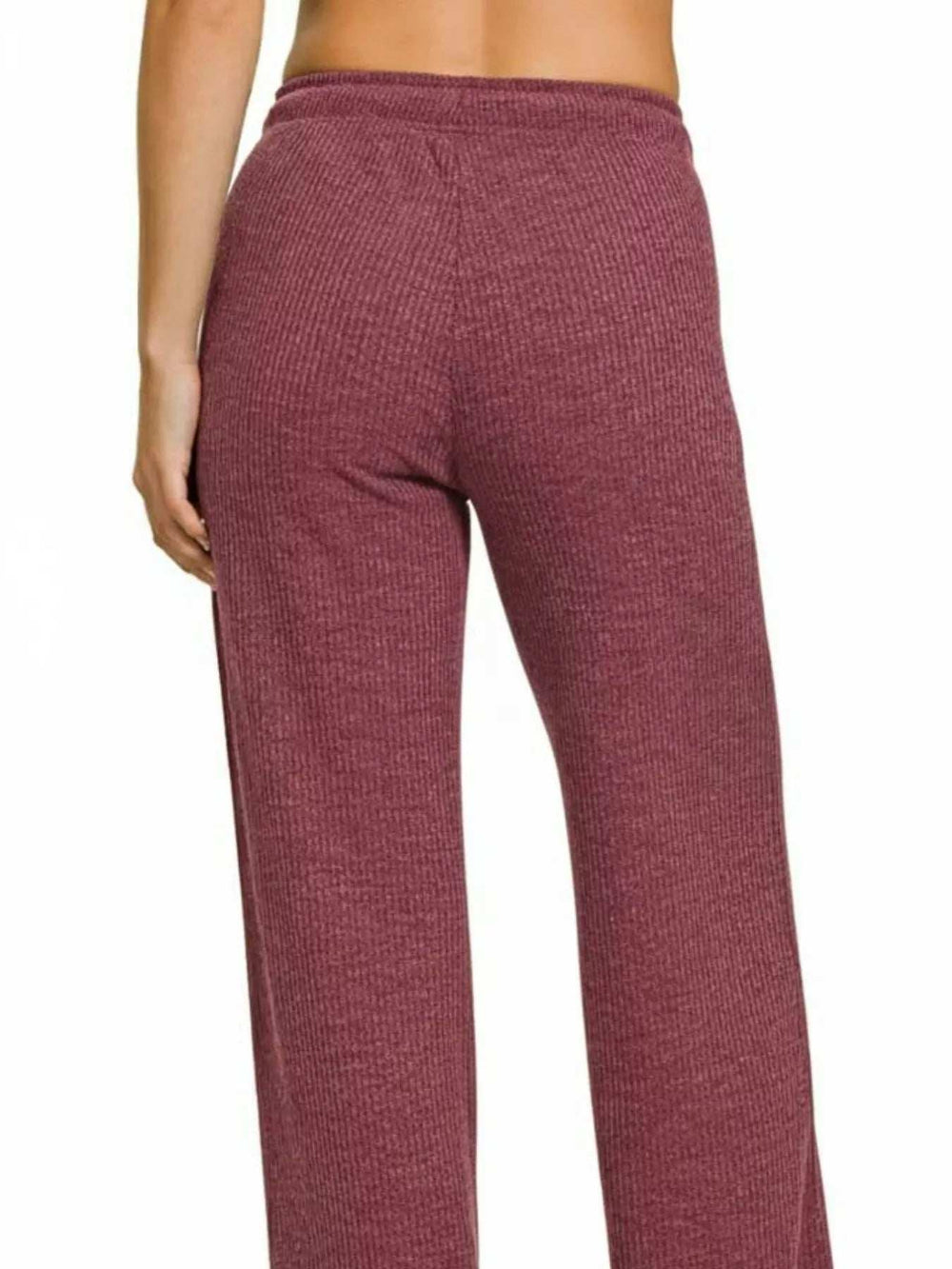 Zenana Ribbed Drawstring Lounge Pants - Trendsi - Flyclothing LLC