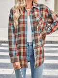 Plaid Button Up Long Sleeve Shirt - Trendsi - Flyclothing LLC