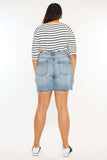 Kancan Full Size Raw Hem High Waist Denim Shorts - Trendsi - Flyclothing LLC