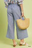 Umgee Linen Blend Striped Wide Leg Pants - Trendsi - Flyclothing LLC