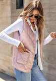 Fuzzy Zip Up Vest Coat with Pockets - Trendsi - Flyclothing LLC