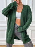 Open Front Drop Shoulder Cardigan - Trendsi - Flyclothing LLC