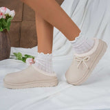 Pearl Bow Round Toe Slippers - Trendsi - Flyclothing LLC