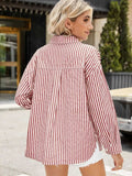 Striped Button Up Long Sleeve Shirt - Trendsi - Flyclothing LLC